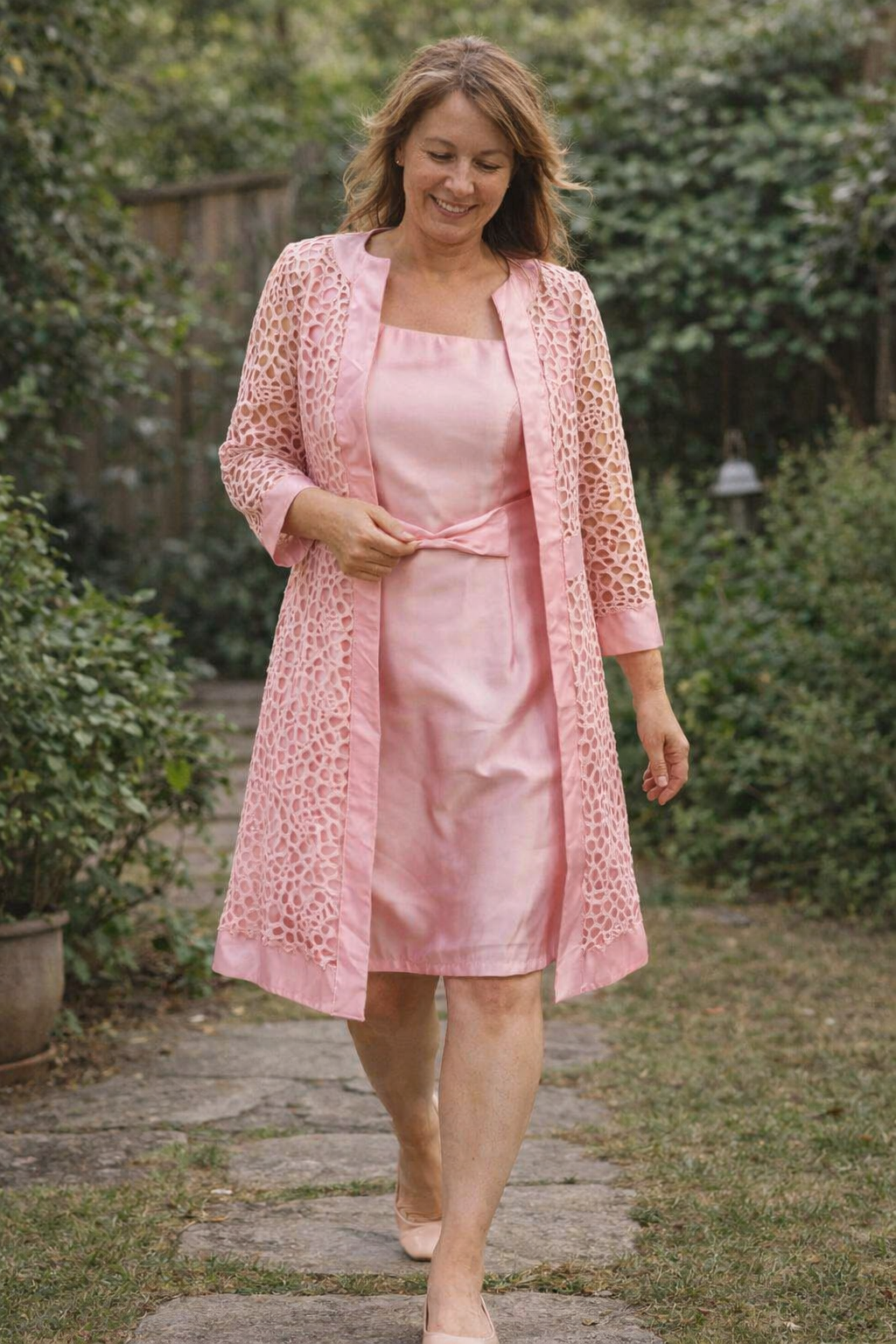 Glevato | Women's 2-Piece Lace Dress with Jacket Elegant