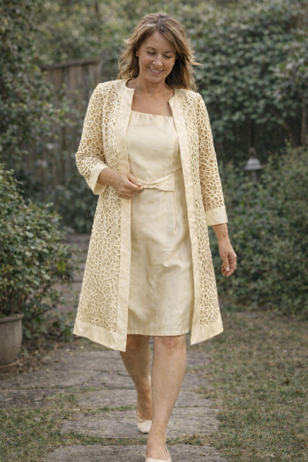 Glevato | Women's 2-Piece Lace Dress with Jacket Elegant