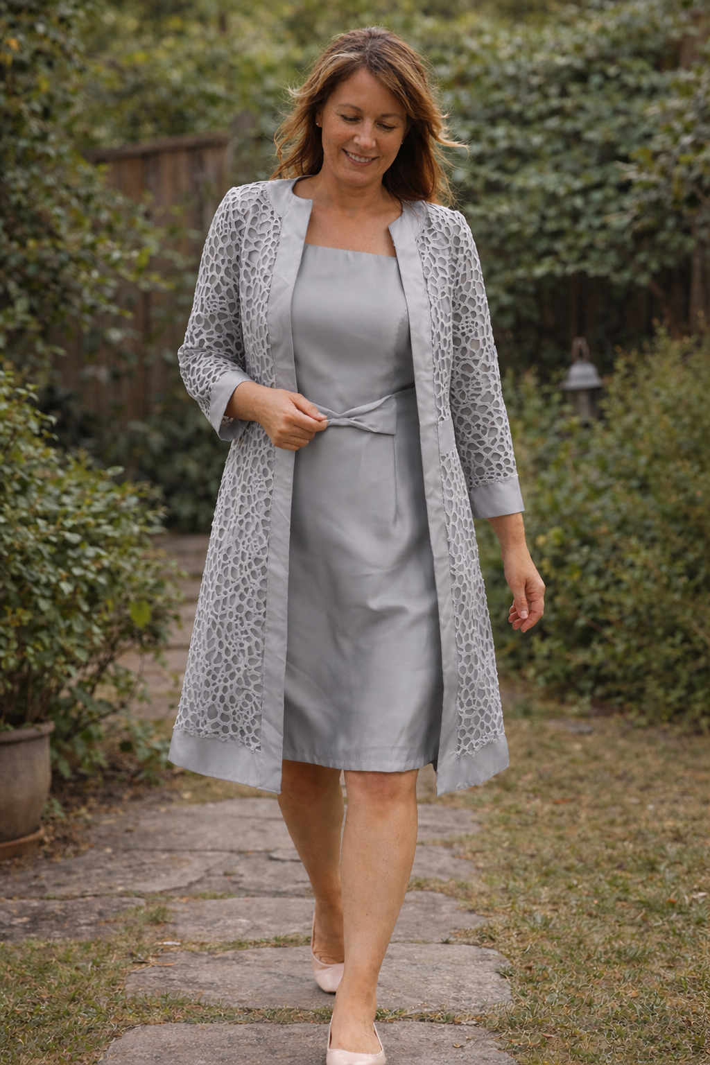 Glevato | Women's 2-Piece Lace Dress with Jacket Elegant