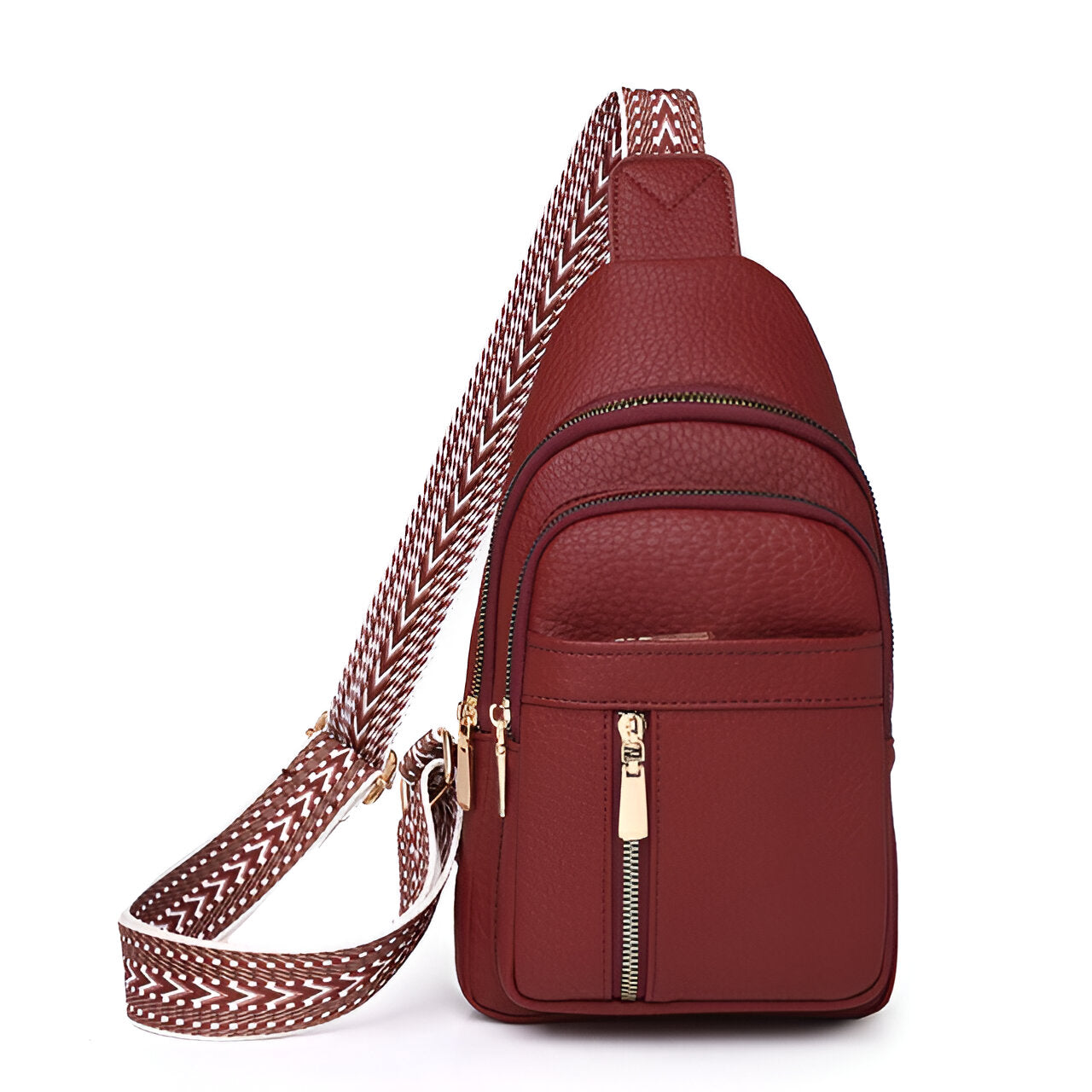 Glevato | Women's Anti-Theft Sling Backpack with Geometric Strap