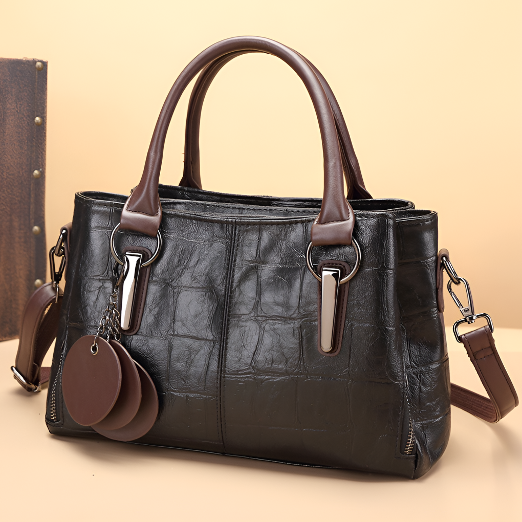 Glevato | Women's Boston Handbag with Embossed Texture