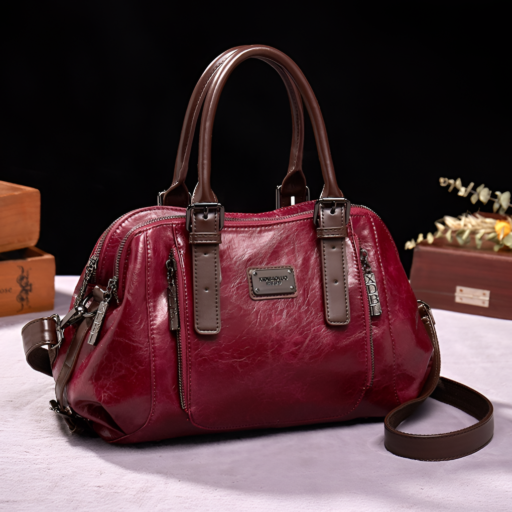 Glevato | Women's Boston Handbag with Embossed Texture
