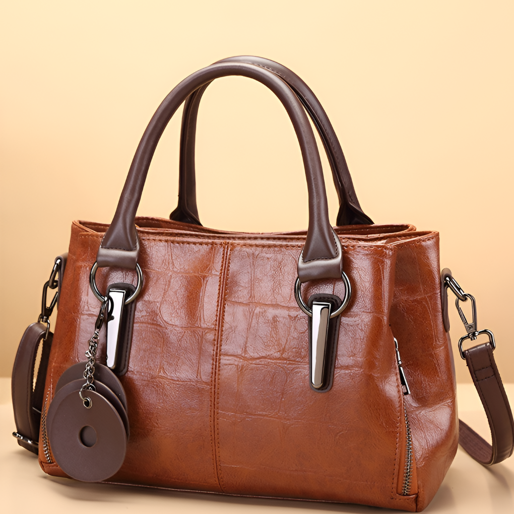 Glevato | Women's Boston Handbag with Embossed Texture