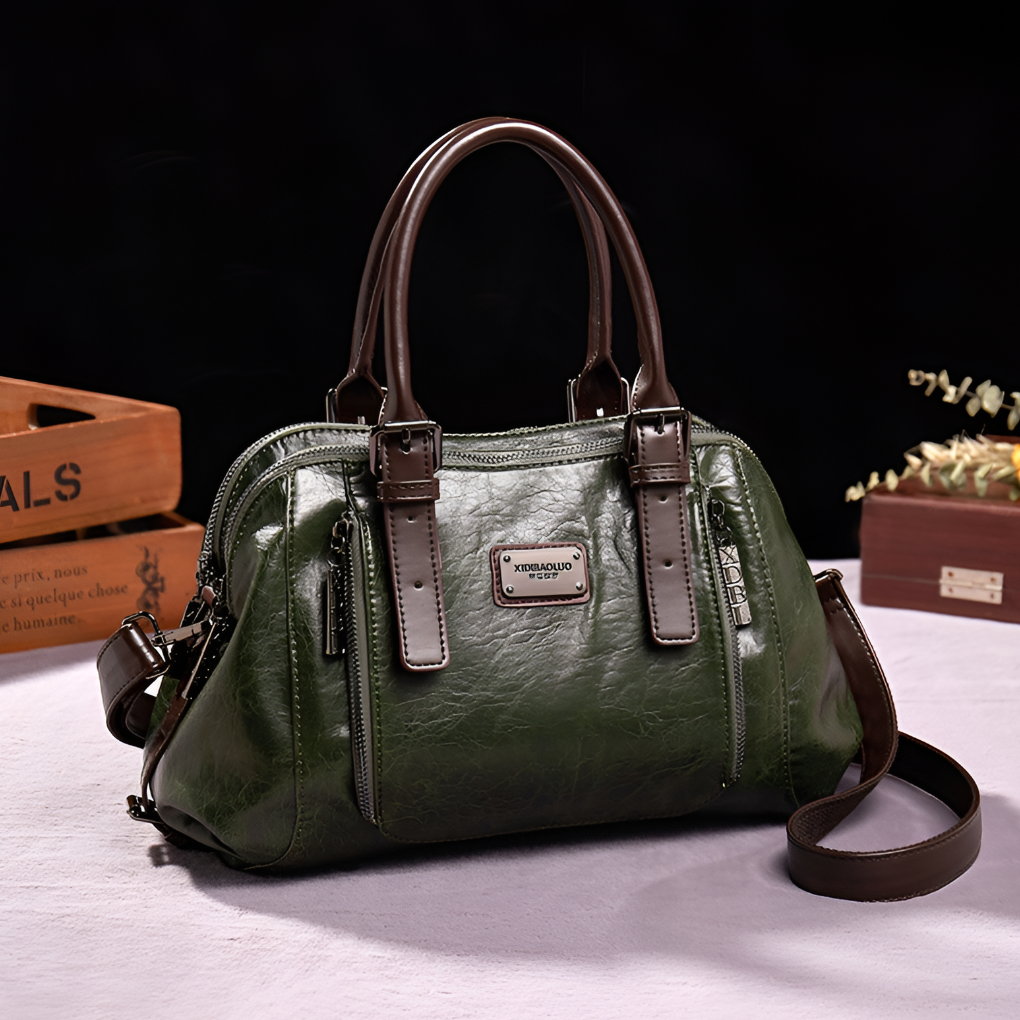 Glevato | Women's Boston Handbag with Embossed Texture