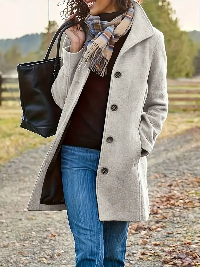 Glevato | Women's Button Front Lapel Coat