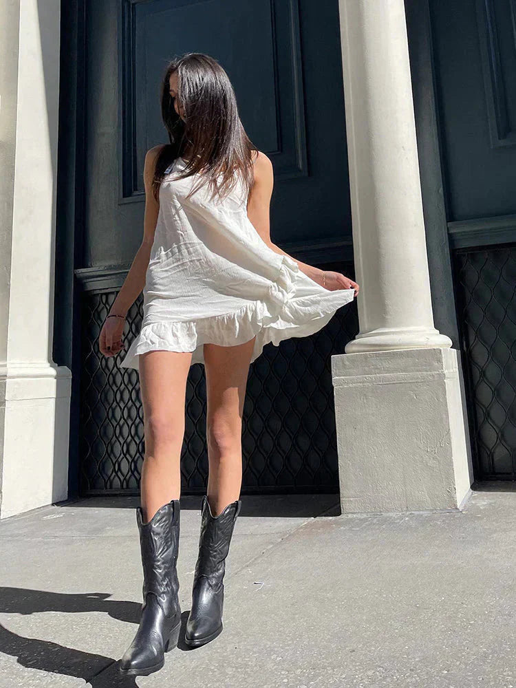 Glevato | Women's Cowboy Boots with Metallic Finish