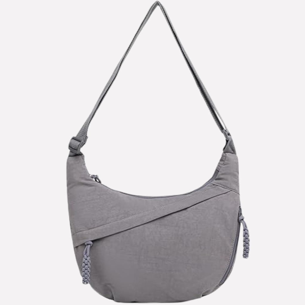Glevato | Women's Crescent Sling Bag with Braided Detail