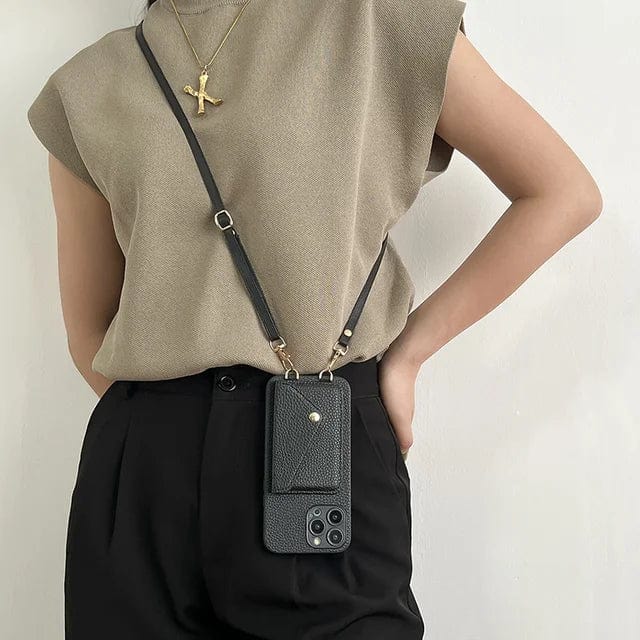 Glevato | Women's Crossbody Phone Case with Card Holder & Lanyard