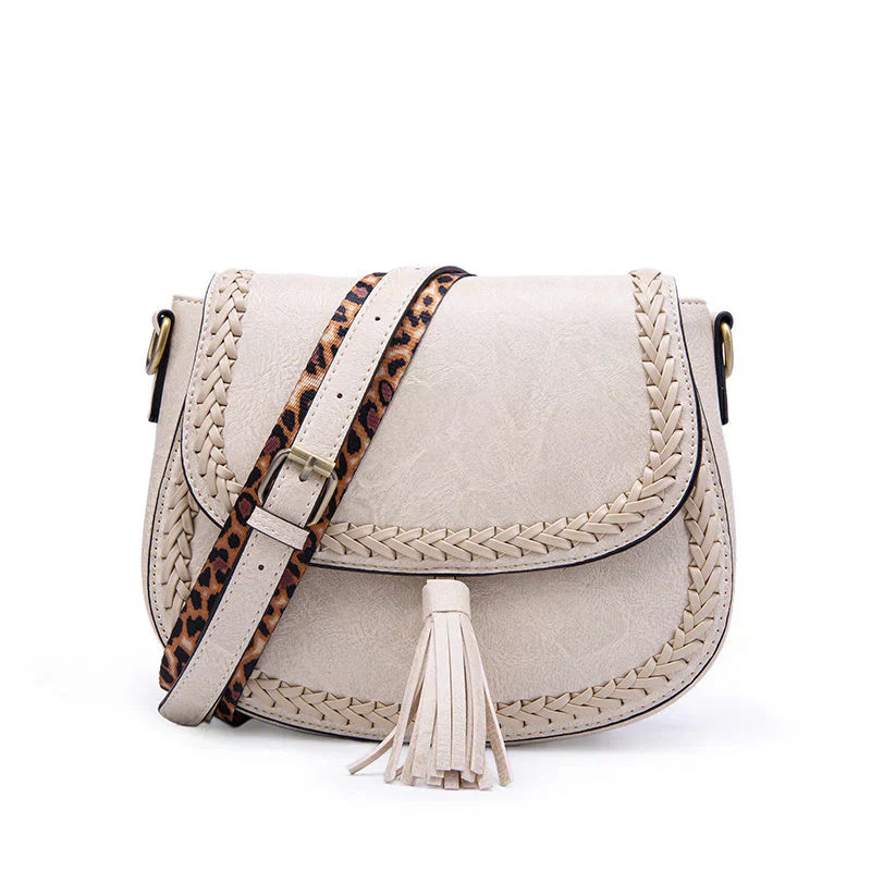 Glevato | Women's Crossbody Saddle Bag with Tassel