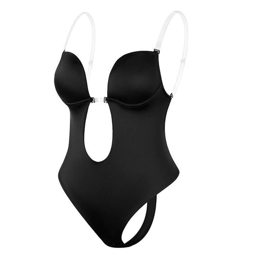 Glevato | Women's Deep V Backless Bodysuit Shaper