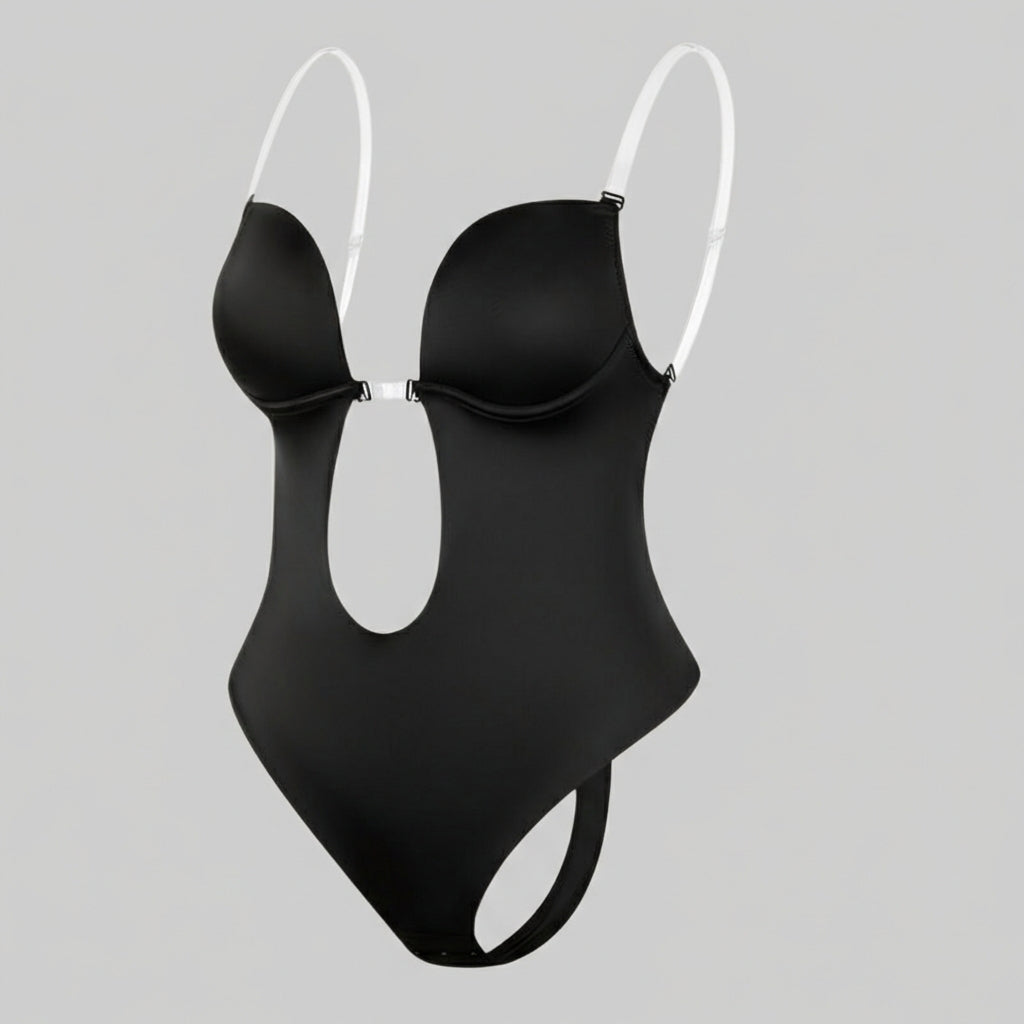 Glevato | Women's Deep V Backless Bodysuit Shaper
