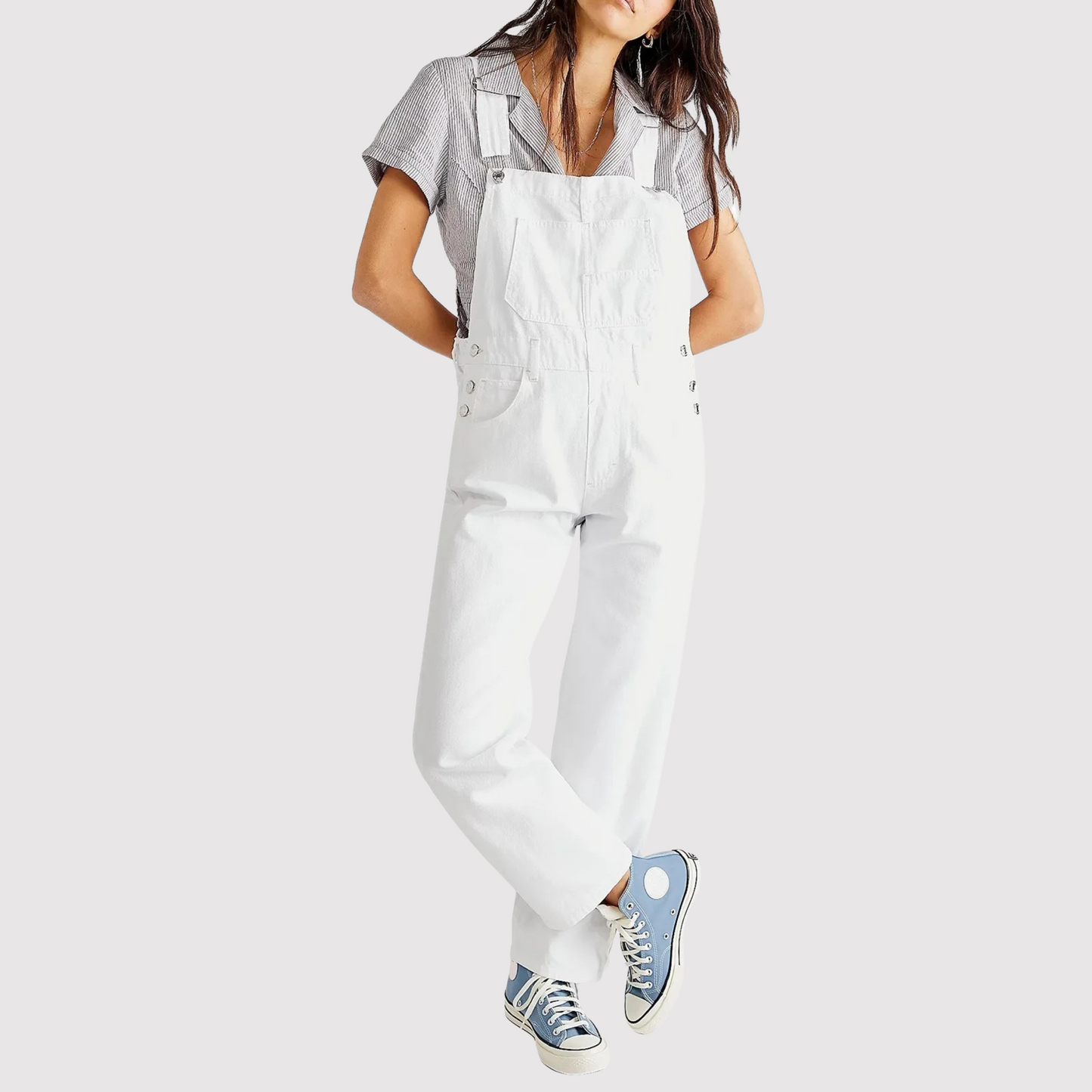 Glevato | Women's Denim Bib Overalls Relaxed Fit