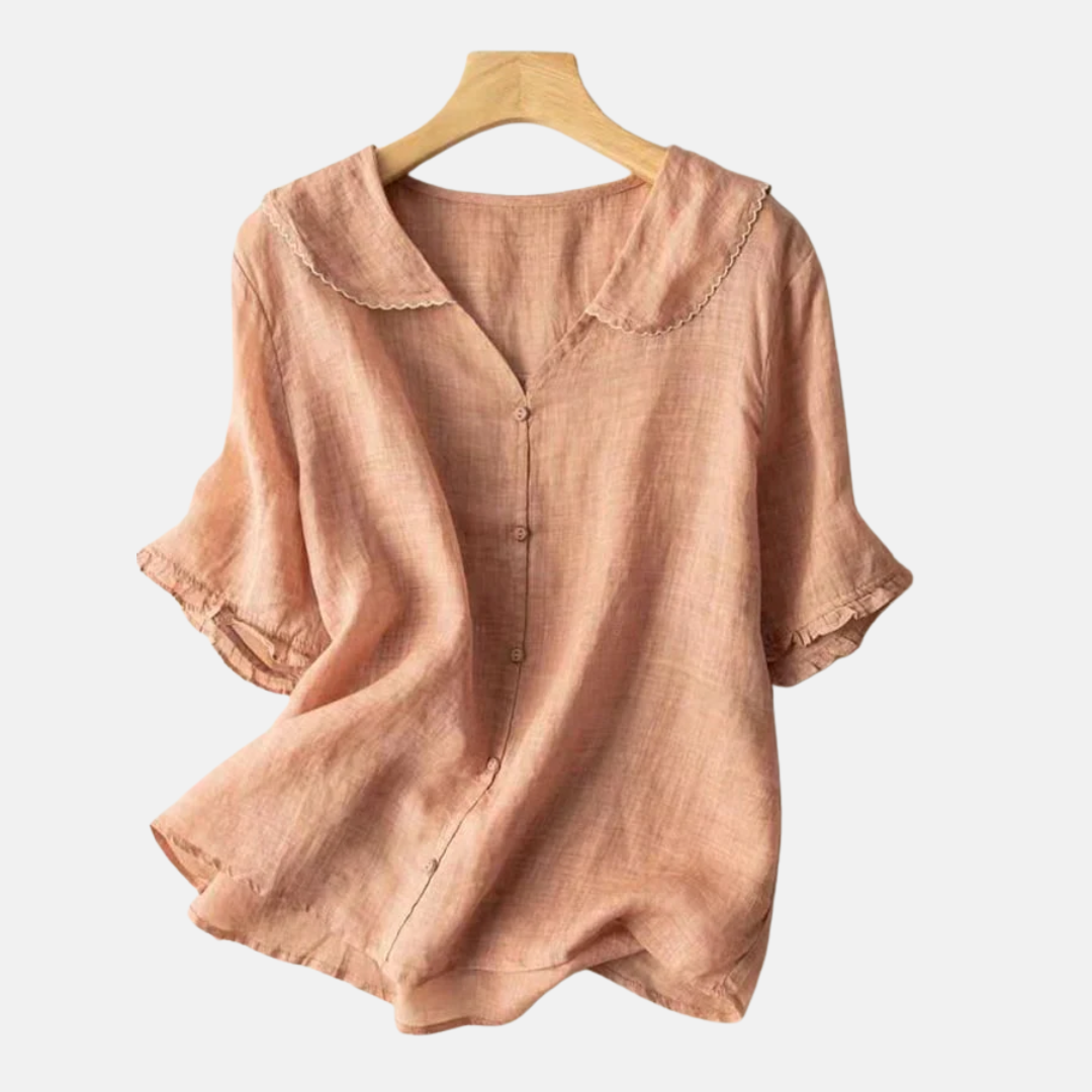 Glevato | Women's Doll Collar Button-Up Shirt