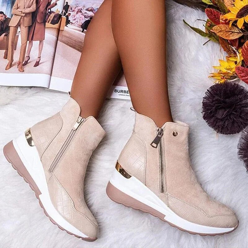 Glevato | Women's High-Top Orthopedic Sneakers with Zipper