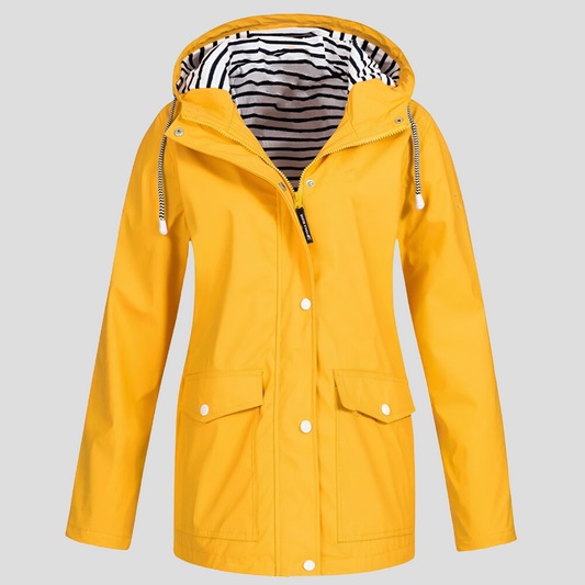 Glevato | Women's Hooded Rain Jacket with Drawcord