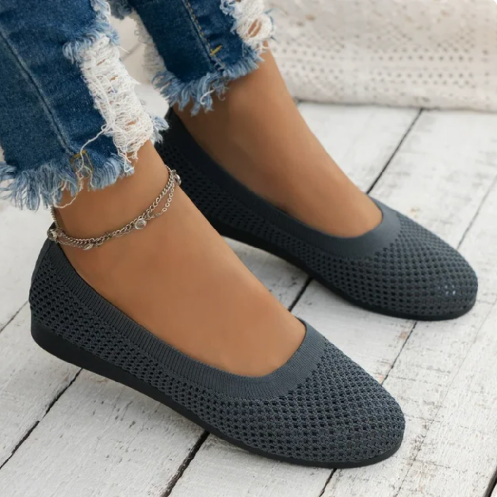 Glevato | Women's Knit Ballet Flats with Round Toe