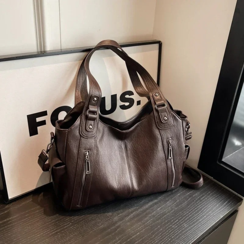 Glevato | Women's Large Tote Bag with Zip Pockets