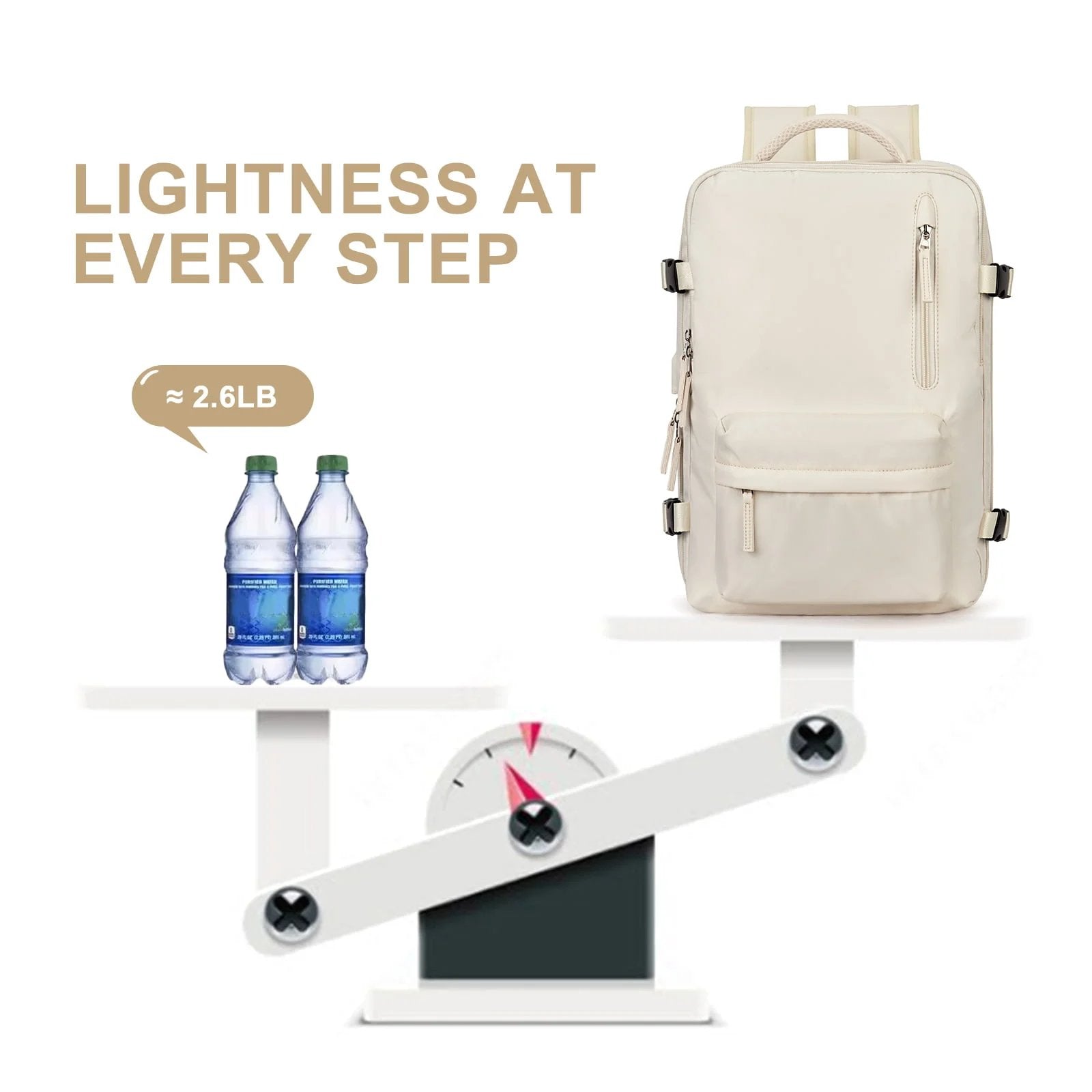Glevato | Women's Large Travel Backpack – Waterproof Hiking Backpack | Anti-Theft