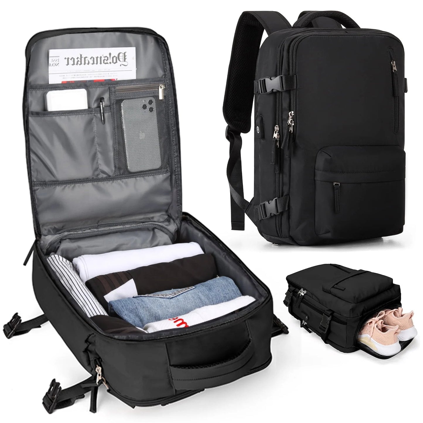 Glevato | Women's Large Travel Backpack – Waterproof Hiking Backpack | Anti-Theft