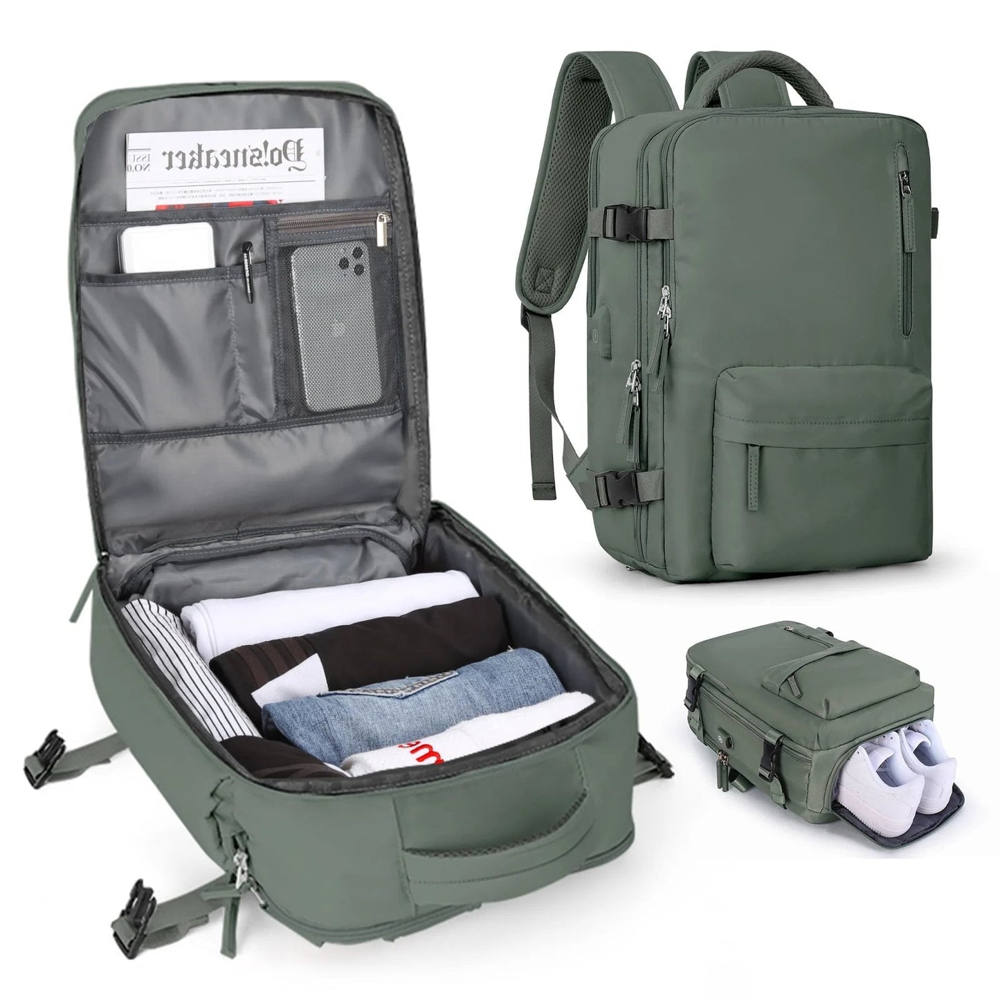 Glevato | Women's Large Travel Backpack – Waterproof Hiking Backpack | Anti-Theft
