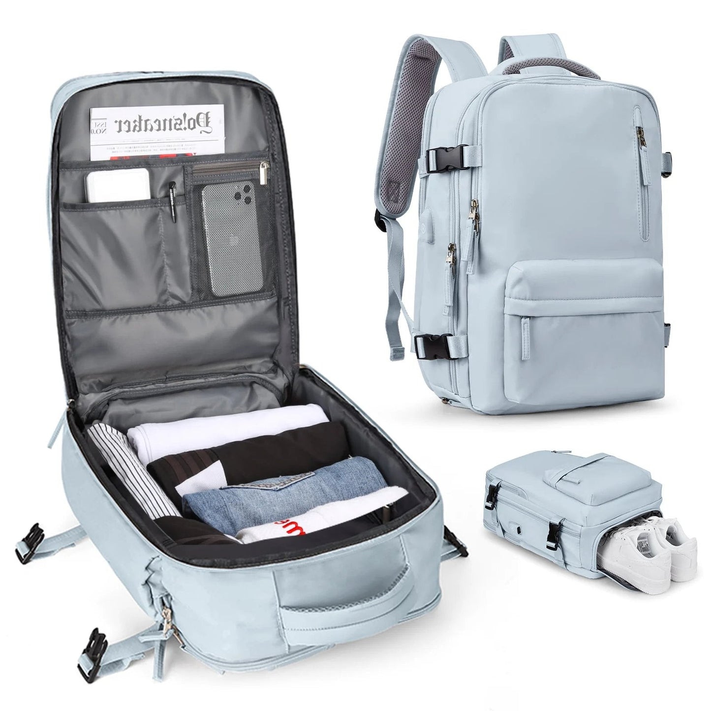 Glevato | Women's Large Travel Backpack – Waterproof Hiking Backpack | Anti-Theft