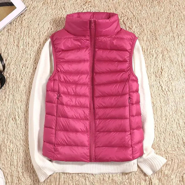 Glevato | Women's Lightweight Down Vest with Stand Collar