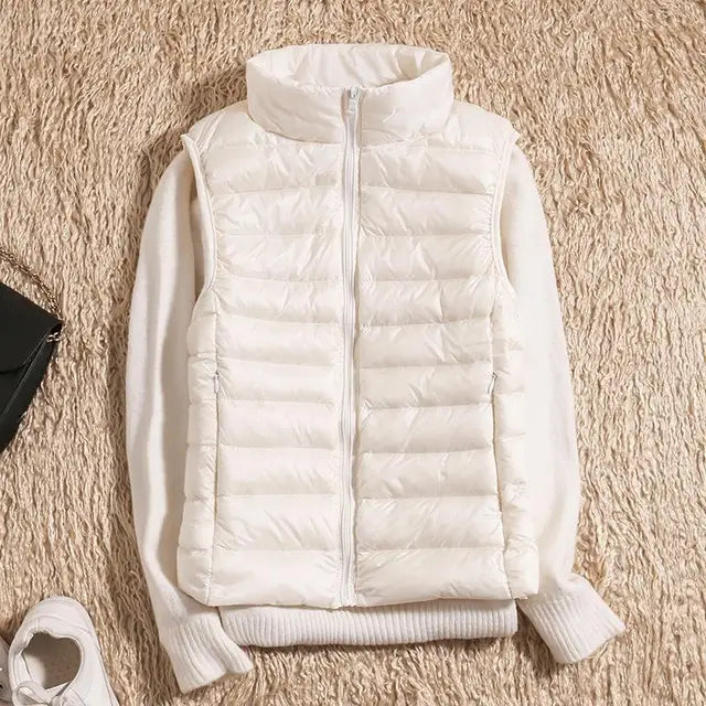 Glevato | Women's Lightweight Down Vest with Stand Collar