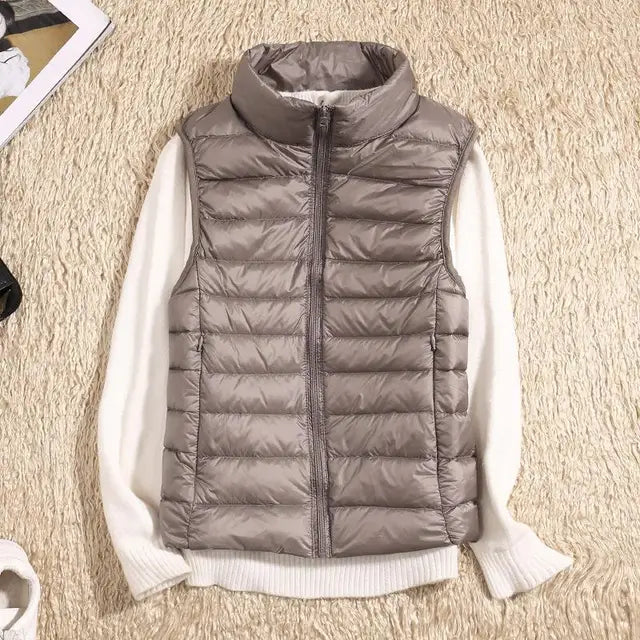 Glevato | Women's Lightweight Down Vest with Stand Collar