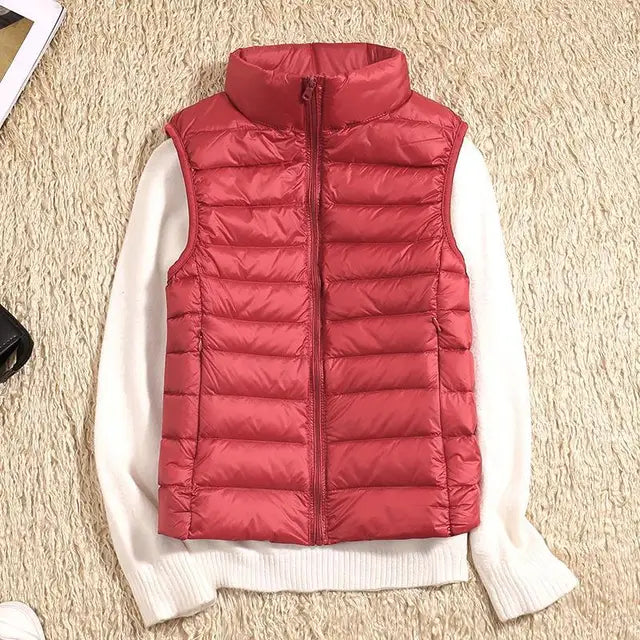 Glevato | Women's Lightweight Down Vest with Stand Collar