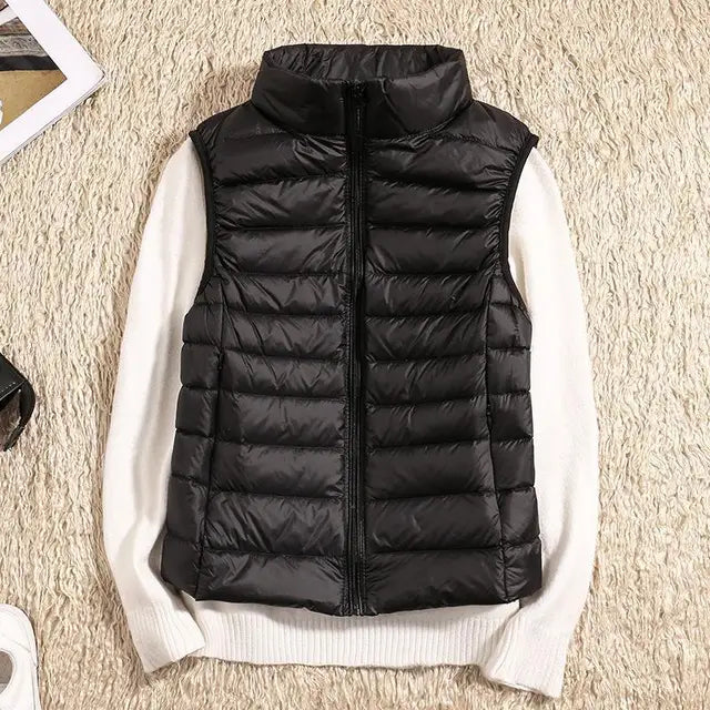 Glevato | Women's Lightweight Down Vest with Stand Collar