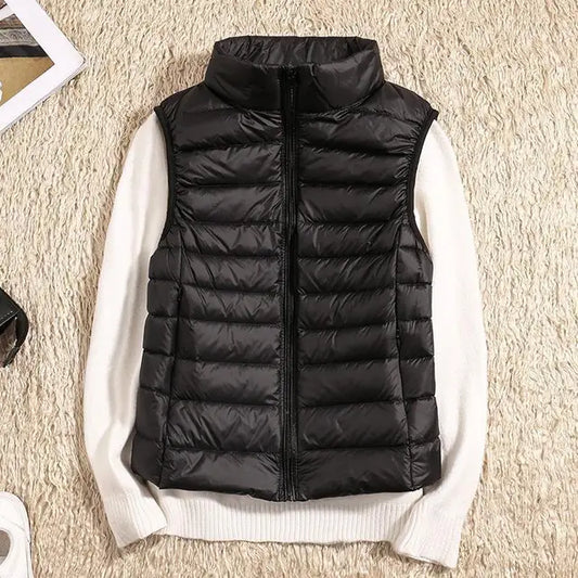 Glevato | Women's Lightweight Down Vest with Stand Collar