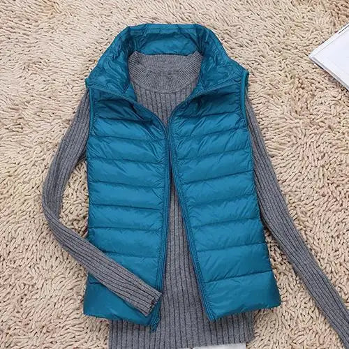 Glevato | Women's Lightweight Down Vest with Stand Collar