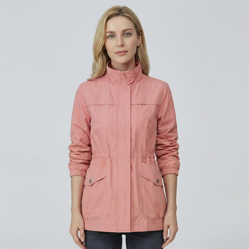 Glevato | Women's Lightweight Utility Jacket with Drawstring Waist