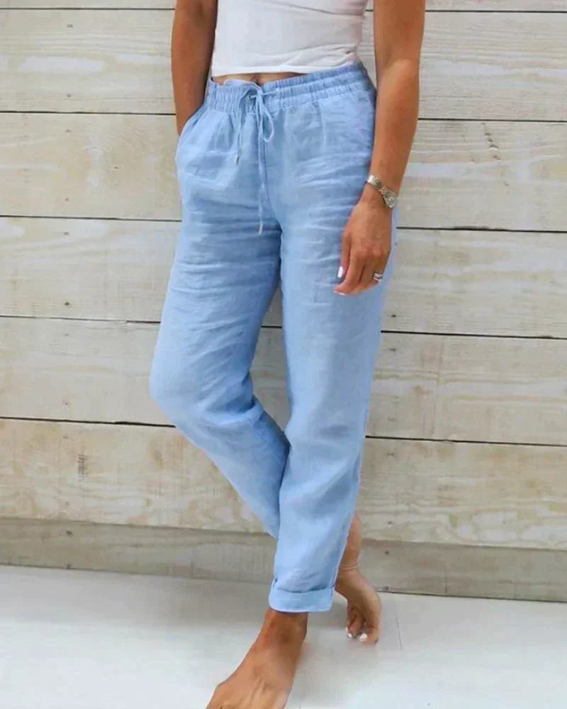 Glevato | Women's Linen Drawstring Pants
