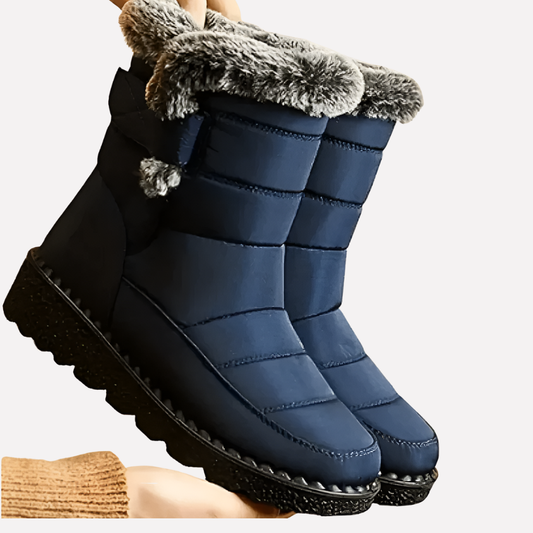 Glevato | Women's Padded Winter Boots with Faux Fur Trim