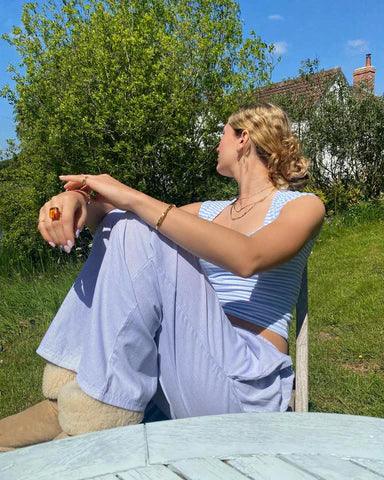 Glevato | Women's Pinstripe Lounge Pants