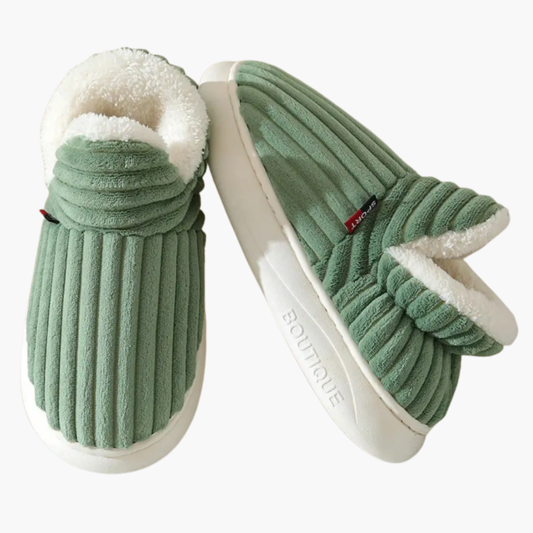Glevato | Women's Plush Slippers with Ribbed Texture