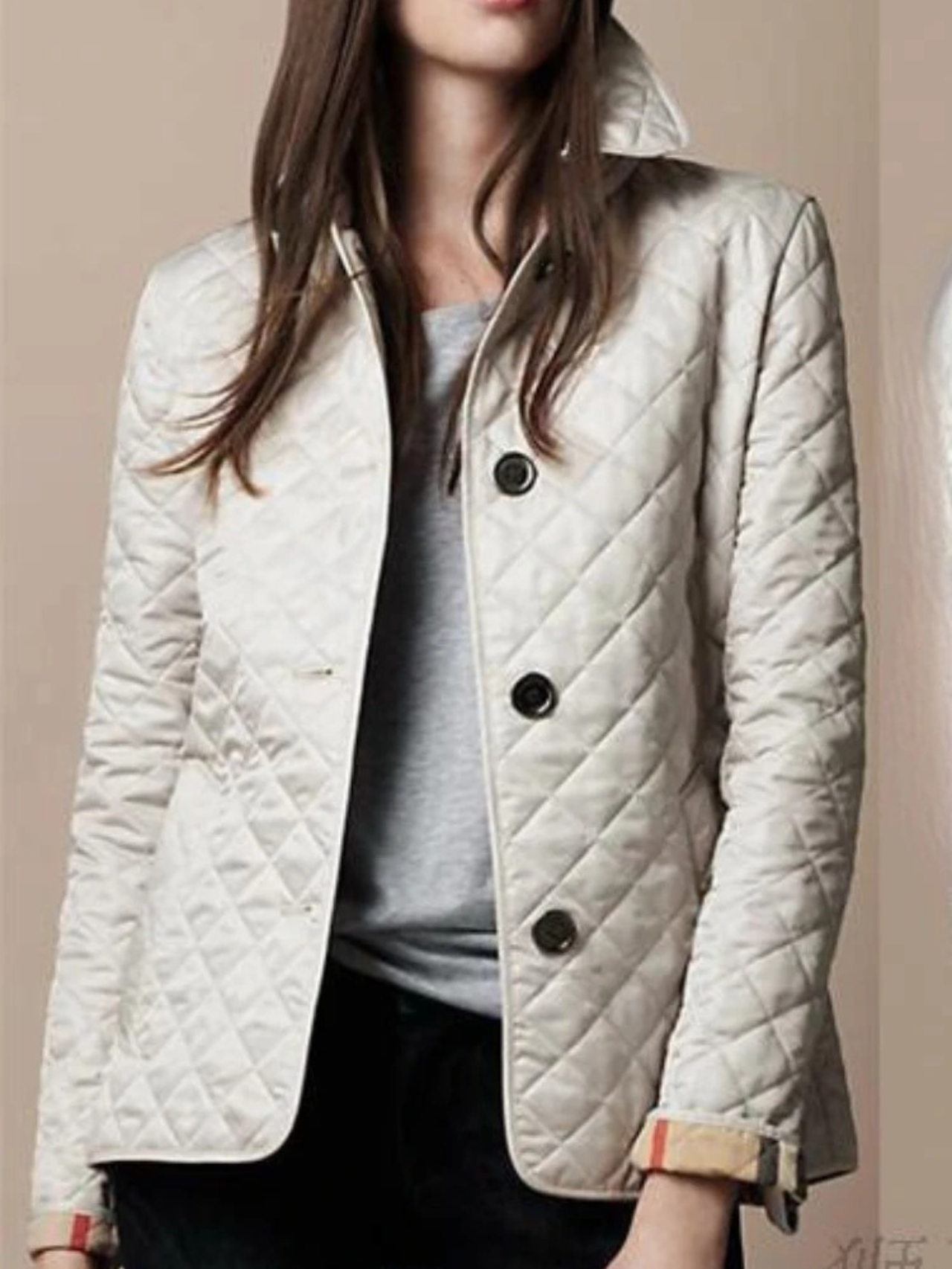 Glevato | Women's Quilted Jacket with Turned-Down Collar