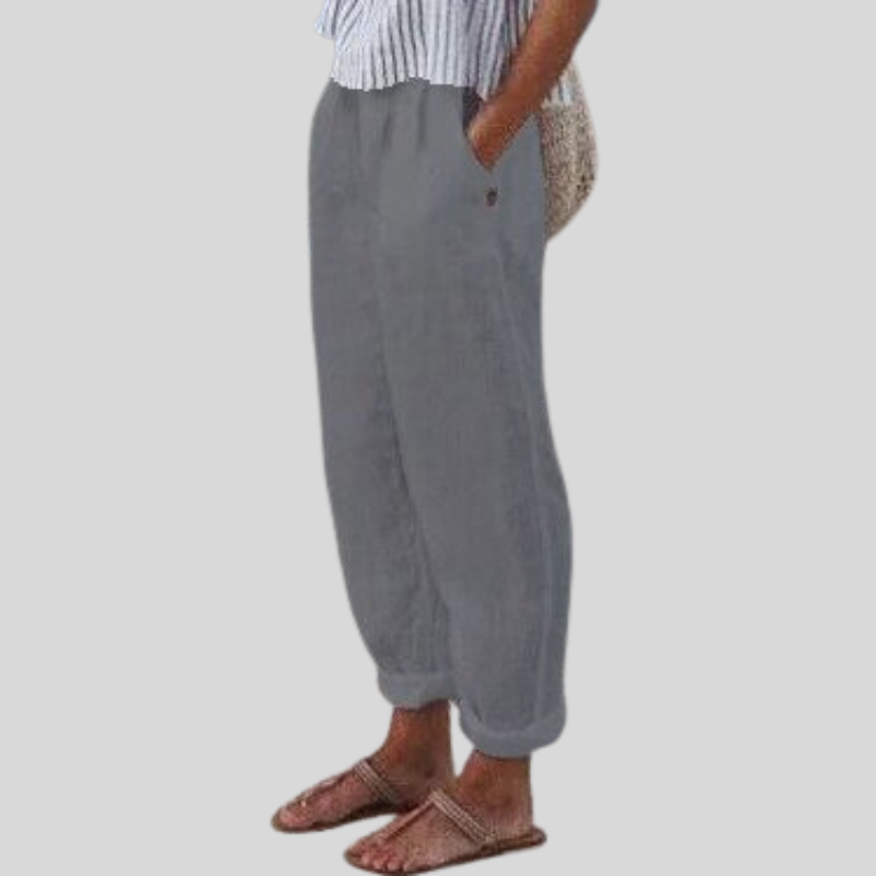 Glevato | Women's Relaxed Fit Rolled Hem Trousers