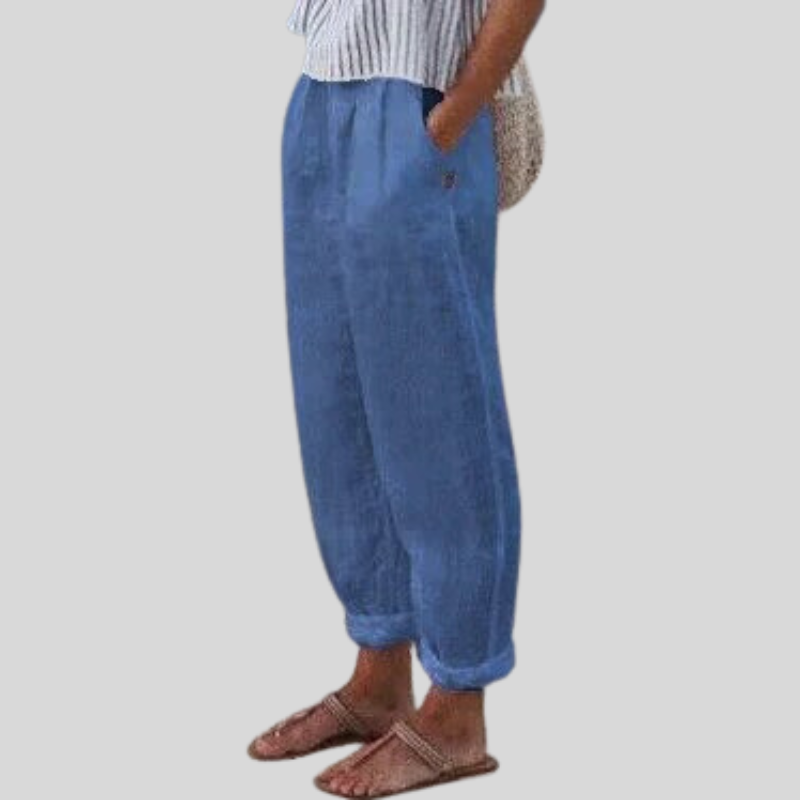 Glevato | Women's Relaxed Fit Rolled Hem Trousers