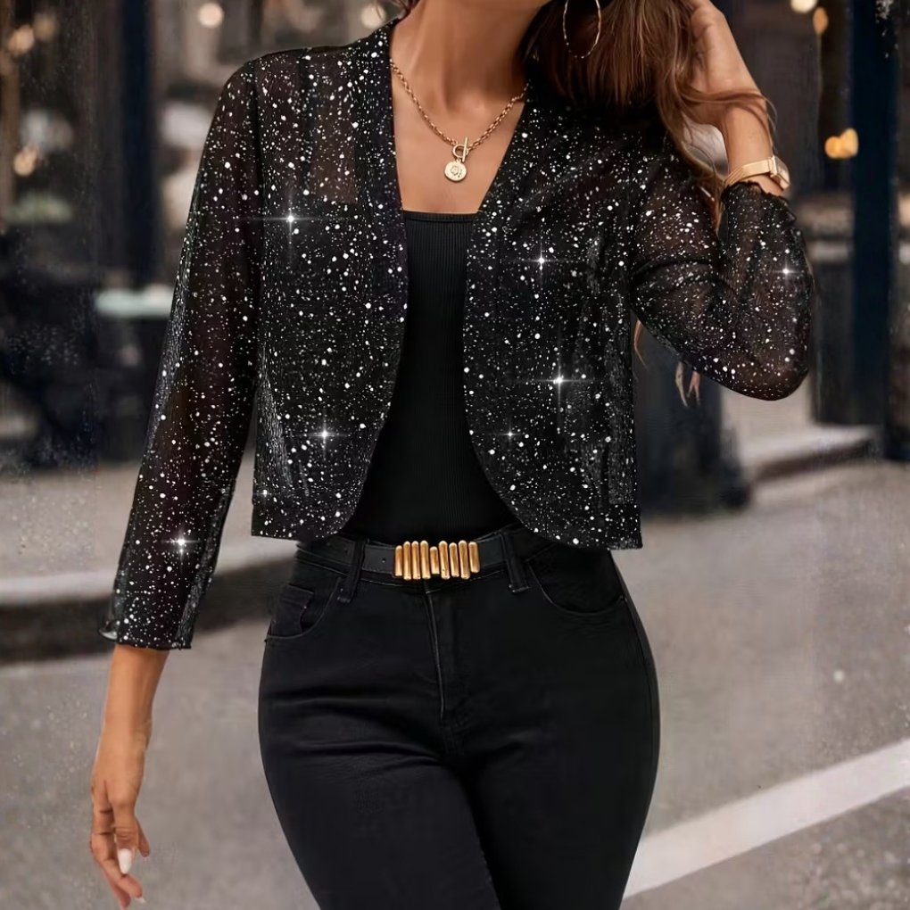 Glevato | Women's Sequin Cardigan Jacket