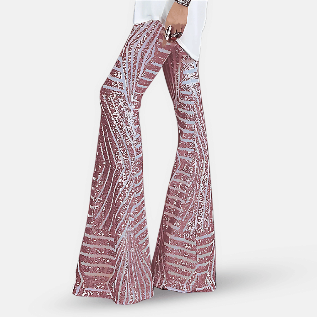 Glevato | Women's Sequin Flare Pants