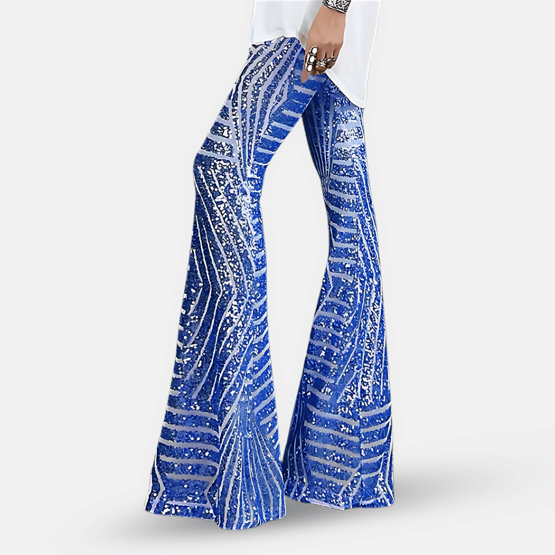 Glevato | Women's Sequin Flare Pants