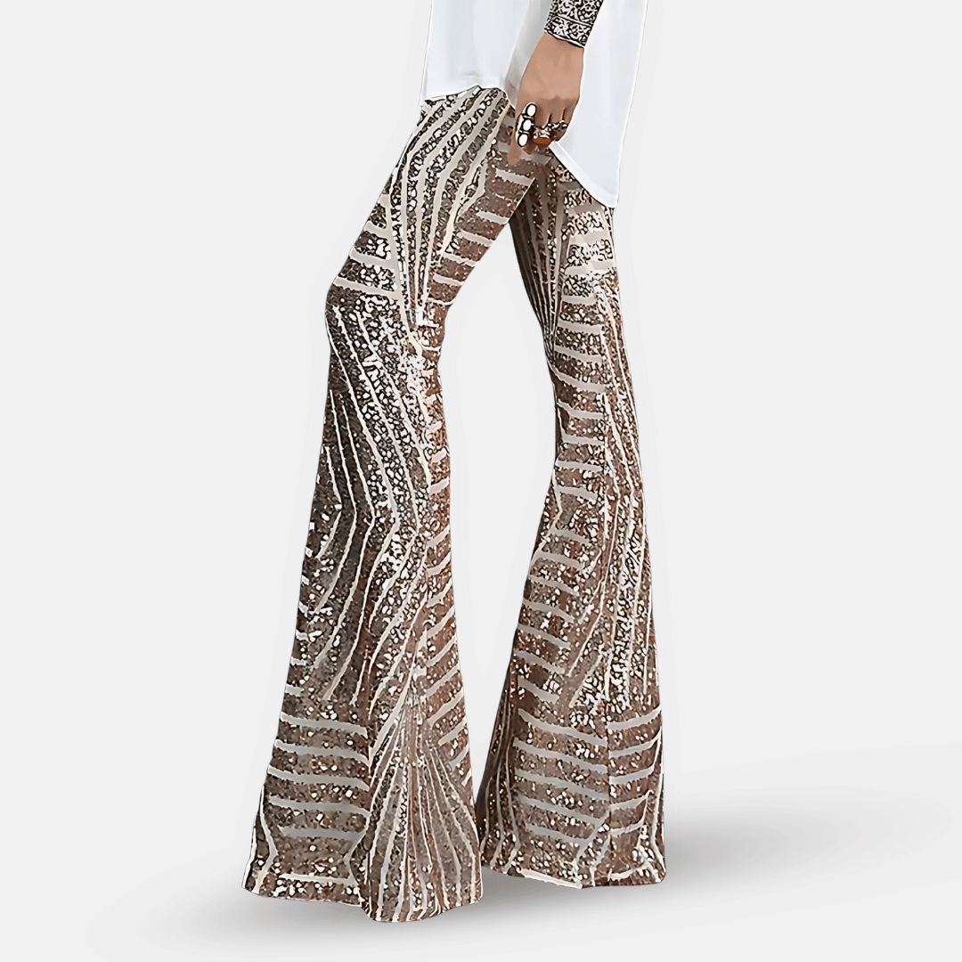 Glevato | Women's Sequin Flare Pants