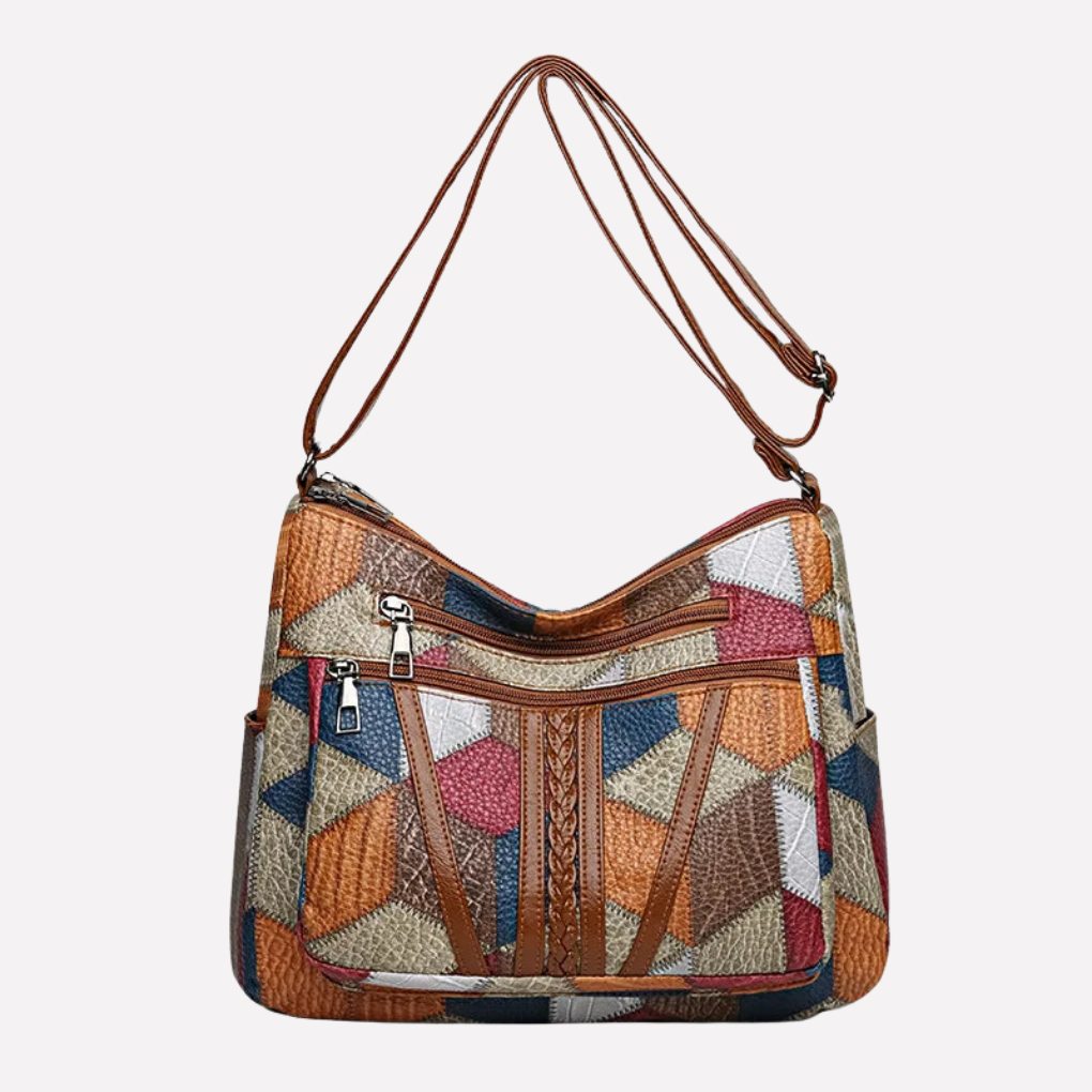 Glevato | Women's Shoulder Bag - Geometric Patchwork Design