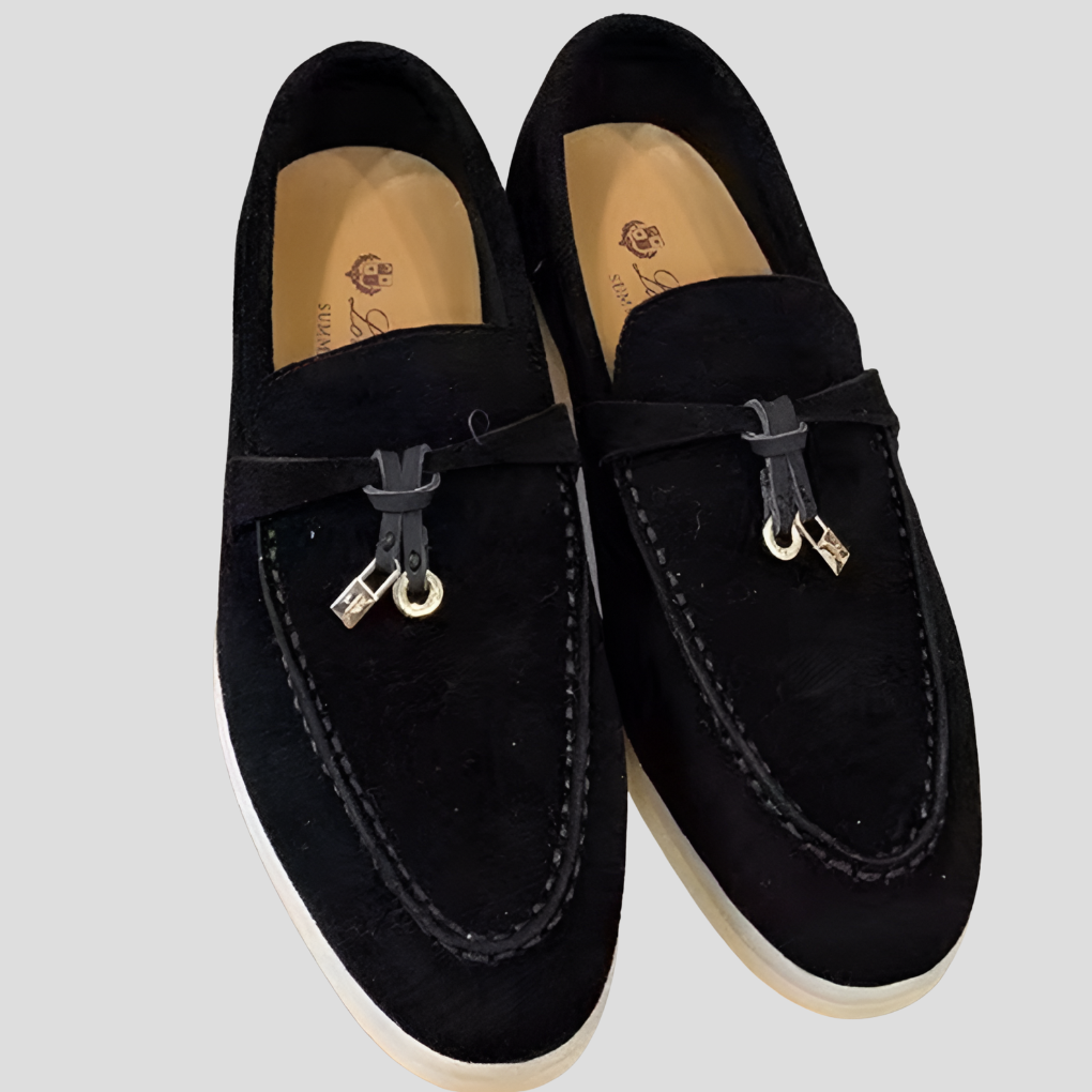Glevato | Women's Suede Loafers with Tassel Detail