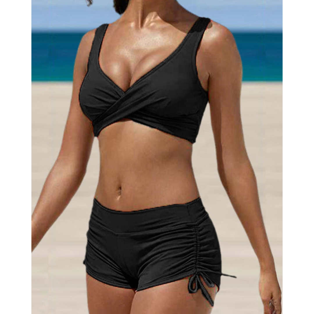 Glevato | Women's Two-Piece Ruched Swimsuit