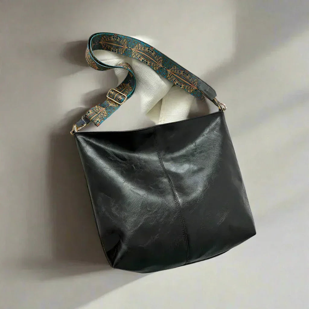 Glevato | Women's Vintage Shoulder Bag with Patterned Strap