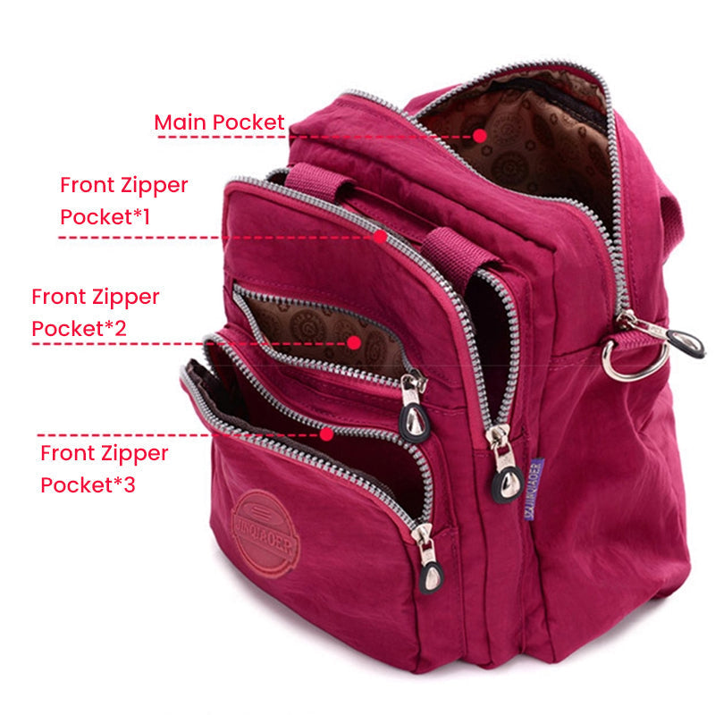 Glevato | Women's Water-Resistant 3-Way Crossbody Bag