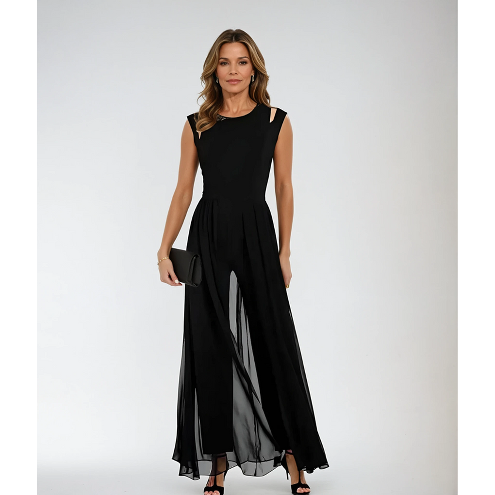 Glevato | Women's Wide-Leg Jumpsuit with Cutout Shoulders